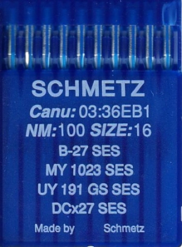 Иглы для промышленных машин Schmetz DCx27 SES №100