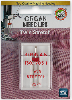 Иглы для швейных машин Organ №75/4 двойные для эластичных тканей