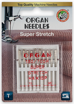 Иглы для швейных машин Organ №75-90 для эластичных тканей 10 шт. в блистере