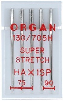 Иглы для швейных машин Organ №75-90 для эластичных тканей