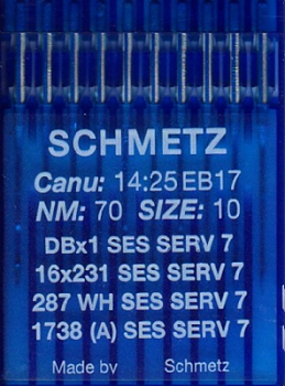 Иглы для промышленных машин Schmetz DBx1 SES SERV7 №70