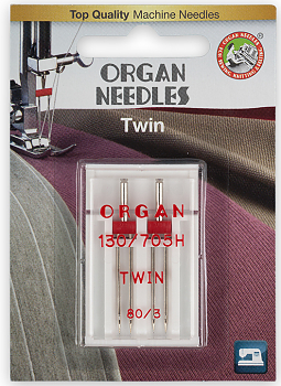 Иглы для швейных машин Organ №80/3 двойные 5102047BL