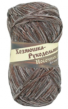 Пряжа Хозяюшка-рукодельница Носочная добавка Коричневая